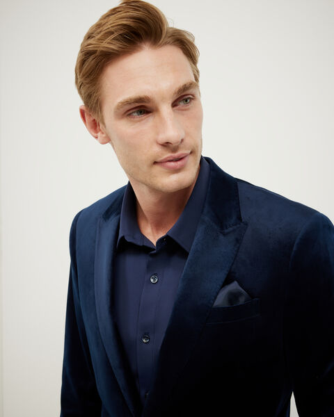 Velvet Tailored Jacket, Midnight, hi-res